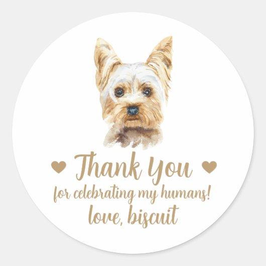 Gepersonaliseerde Hond bruiloft gunst Stickers (Voorkant)