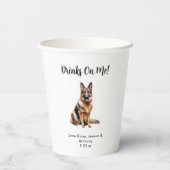 Gepersonaliseerde Hond bruiloft Papieren Bekers (Achterkant)