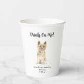 Gepersonaliseerde Hond bruiloft Papieren Bekers (Achterkant)