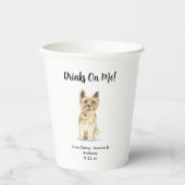 Gepersonaliseerde Hond bruiloft Papieren Bekers (Voorkant)