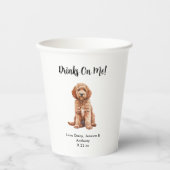 Gepersonaliseerde Hond bruiloft Papieren Bekers (Voorkant)