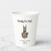 Gepersonaliseerde Hond bruiloft Papieren Bekers (Voorkant)