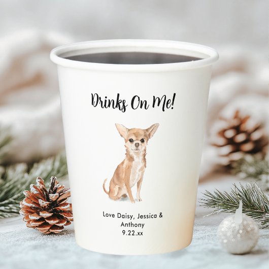 Gepersonaliseerde Hond bruiloft Papieren Bekers