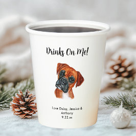 Gepersonaliseerde Hond bruiloft Papieren Bekers