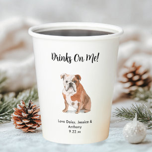 Gepersonaliseerde Hond bruiloft Papieren Bekers