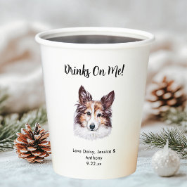 Gepersonaliseerde Hond bruiloft Papieren Bekers