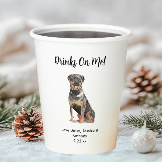 Gepersonaliseerde Hond bruiloft Papieren Bekers
