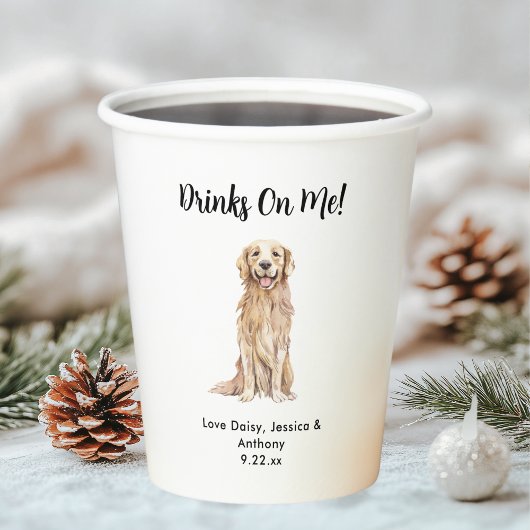 Gepersonaliseerde Hond bruiloft Papieren Bekers