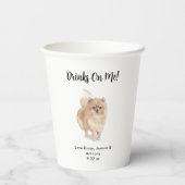 Gepersonaliseerde Hond bruiloft Papieren Bekers (Achterkant)