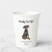 Gepersonaliseerde Hond bruiloft Papieren Bekers (Achterkant)