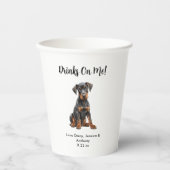 Gepersonaliseerde Hond bruiloft Papieren Bekers (Voorkant)