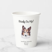 Gepersonaliseerde Hond bruiloft Papieren Bekers (Achterkant)