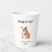 Gepersonaliseerde Hond bruiloft Papieren Bekers (Voorkant)