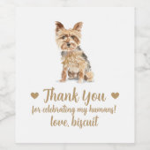 Gepersonaliseerde hond bruiloft wijn label etiket (Enkel label)