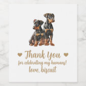 Gepersonaliseerde hond bruiloft wijn label etiket (Enkel label)