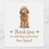 Gepersonaliseerde hond bruiloft wijn label etiket (Enkel label)