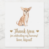Gepersonaliseerde hond bruiloft wijn label etiket (Enkel label)