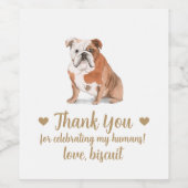 Gepersonaliseerde hond bruiloft wijn label etiket (Enkel label)