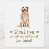 Gepersonaliseerde hond bruiloft wijn label etiket (Enkel label)