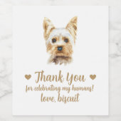 Gepersonaliseerde hond bruiloft wijn label etiket (Enkel label)