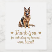 Gepersonaliseerde hond bruiloft wijn label etiket (Enkel label)