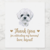 Gepersonaliseerde hond bruiloft wijn label etiket (Enkel label)