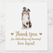 Gepersonaliseerde hond bruiloft wijn label etiket (Enkel label)
