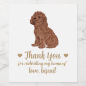 Gepersonaliseerde hond bruiloft wijn label etiket (Enkel label)