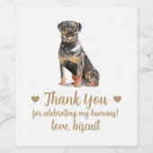 Gepersonaliseerde hond bruiloft wijn label etiket (Enkel label)