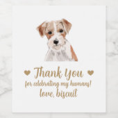 Gepersonaliseerde hond bruiloft wijn label etiket (Enkel label)
