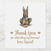 Gepersonaliseerde hond bruiloft wijn label wijn etiket (Enkel label)