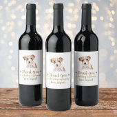 Gepersonaliseerde hond bruiloft wijn label wijn etiket