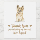 Gepersonaliseerde hond bruiloft wijn label wijn etiket (Enkel label)