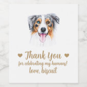 Gepersonaliseerde hond bruiloft wijn label wijn etiket (Enkel label)