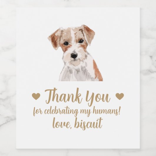 Gepersonaliseerde hond bruiloft wijn label wijn etiket (Enkel label)