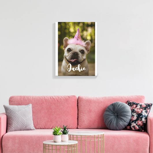 Gepersonaliseerde hond canvas afdruk (Insitu (Woonkamer))