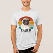 Gepersonaliseerde  Hond Custom Retro Pet Foto Tri-Blend Shirt (Voorkant)