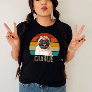 Gepersonaliseerde  Hond Custom Retro Pet Foto Tri-Blend Shirt