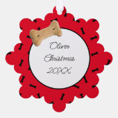 Gepersonaliseerde hond foto Kerstmis Ornament Kaart (Achterkant)