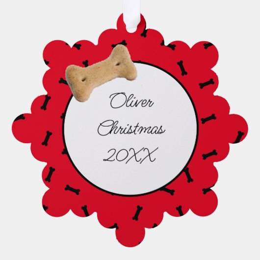 Gepersonaliseerde hond foto Kerstmis Ornament Kaart (Achterkant)