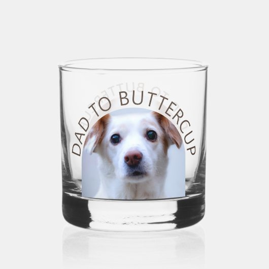 Gepersonaliseerde Hond Foto Papa naar Huisdier Naa Whisky Glas (Voorkant)