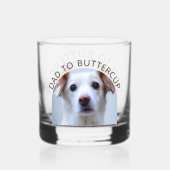 Gepersonaliseerde Hond Foto Papa naar Huisdier Naa Whisky Glas (Achterkant)