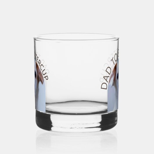 Gepersonaliseerde Hond Foto Papa naar Huisdier Naa Whisky Glas (Rechts)