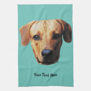 Gepersonaliseerde hond foto print theedoek
