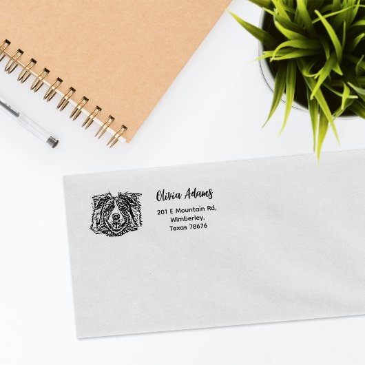 Gepersonaliseerde hond foto retour adres rubberstempel