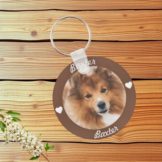 Gepersonaliseerde hond Foto Sleutelhanger
