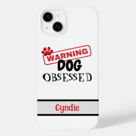 Gepersonaliseerde hond geobsedeerde waarschuwing Case-Mate iPhone 14 plus hoesje
