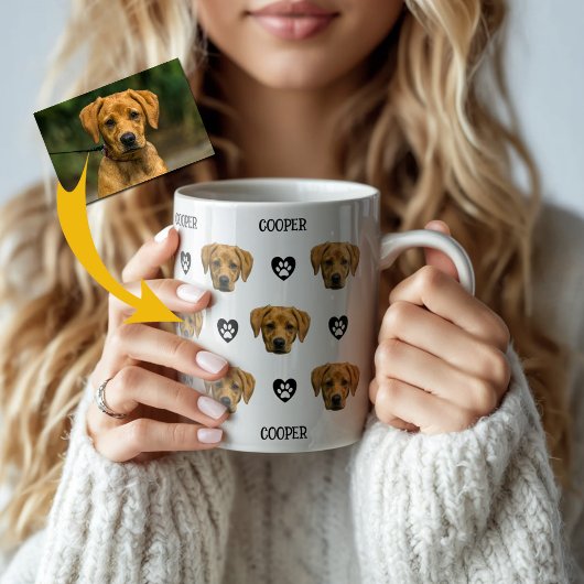 Gepersonaliseerde hond gezicht foto koffiemok