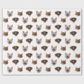 Gepersonaliseerde hond gezicht, hond kat moeder fo cadeaupapier (Vlak)