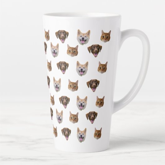Gepersonaliseerde hond gezicht, hond kat moeder fo latte mok (Rechts)